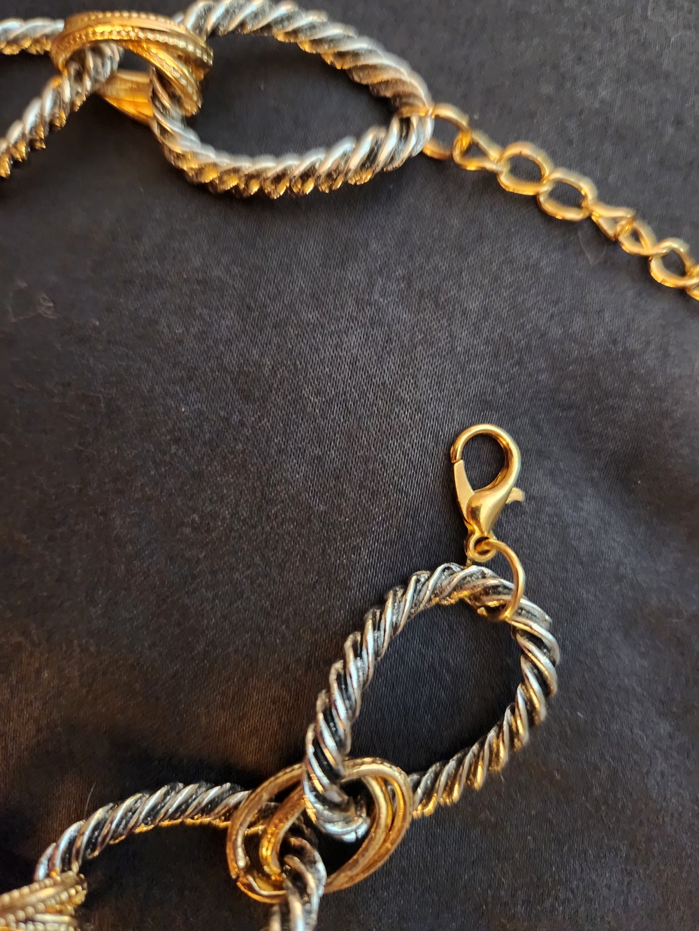 Silver & Gold-Tone Coin Charm Collar Necklace - Women Jewelry - Picture 5 of 7